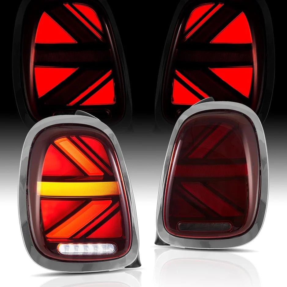 BMW Mini Cooper Hatch F55 F56 F57 Full LED Taillights Chrome Trim 2014 - 2019